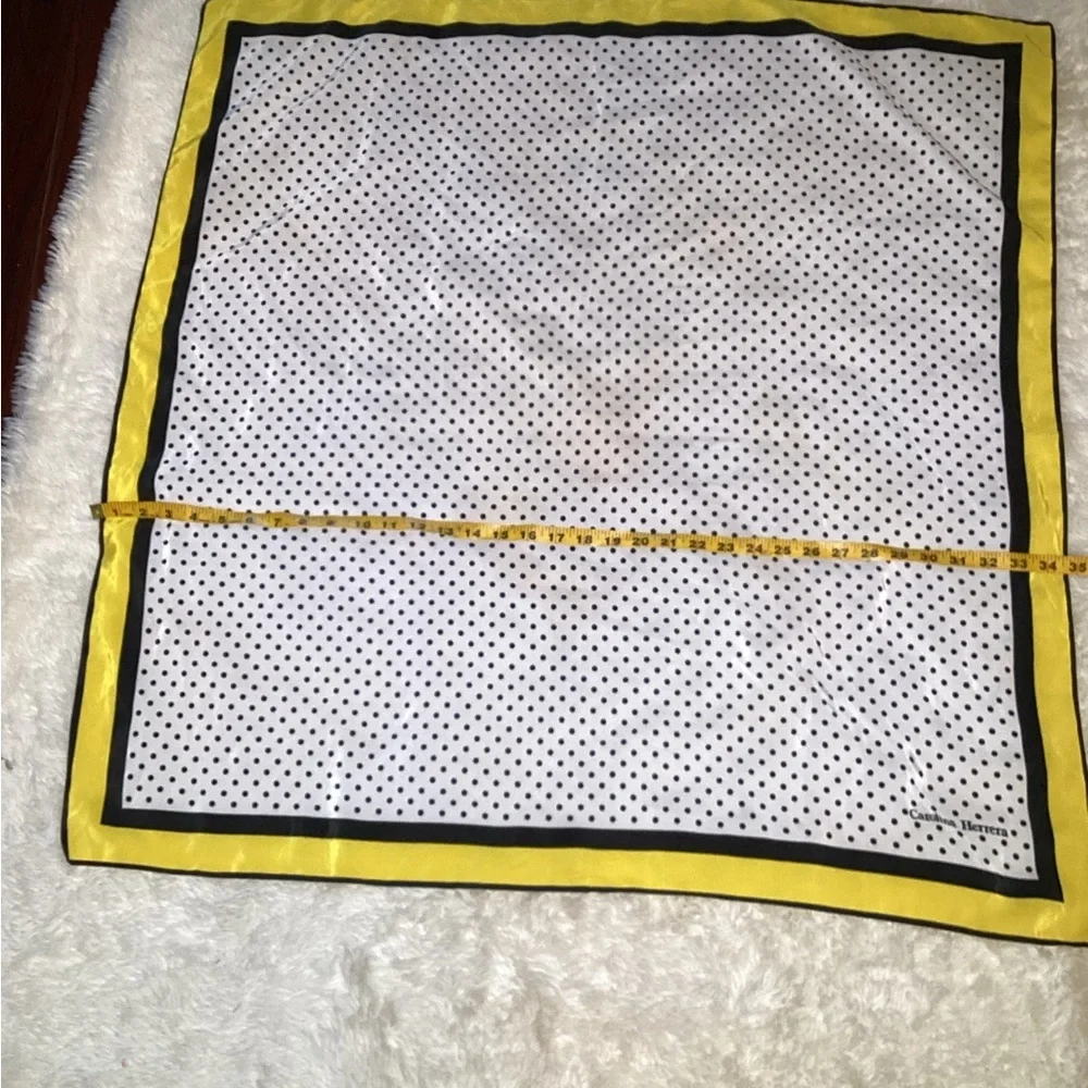 Carolina Herrera yellow polka dots scarf